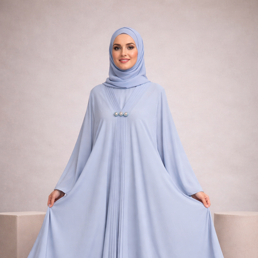 Dubai Style Abaya - Soft Periwinkel