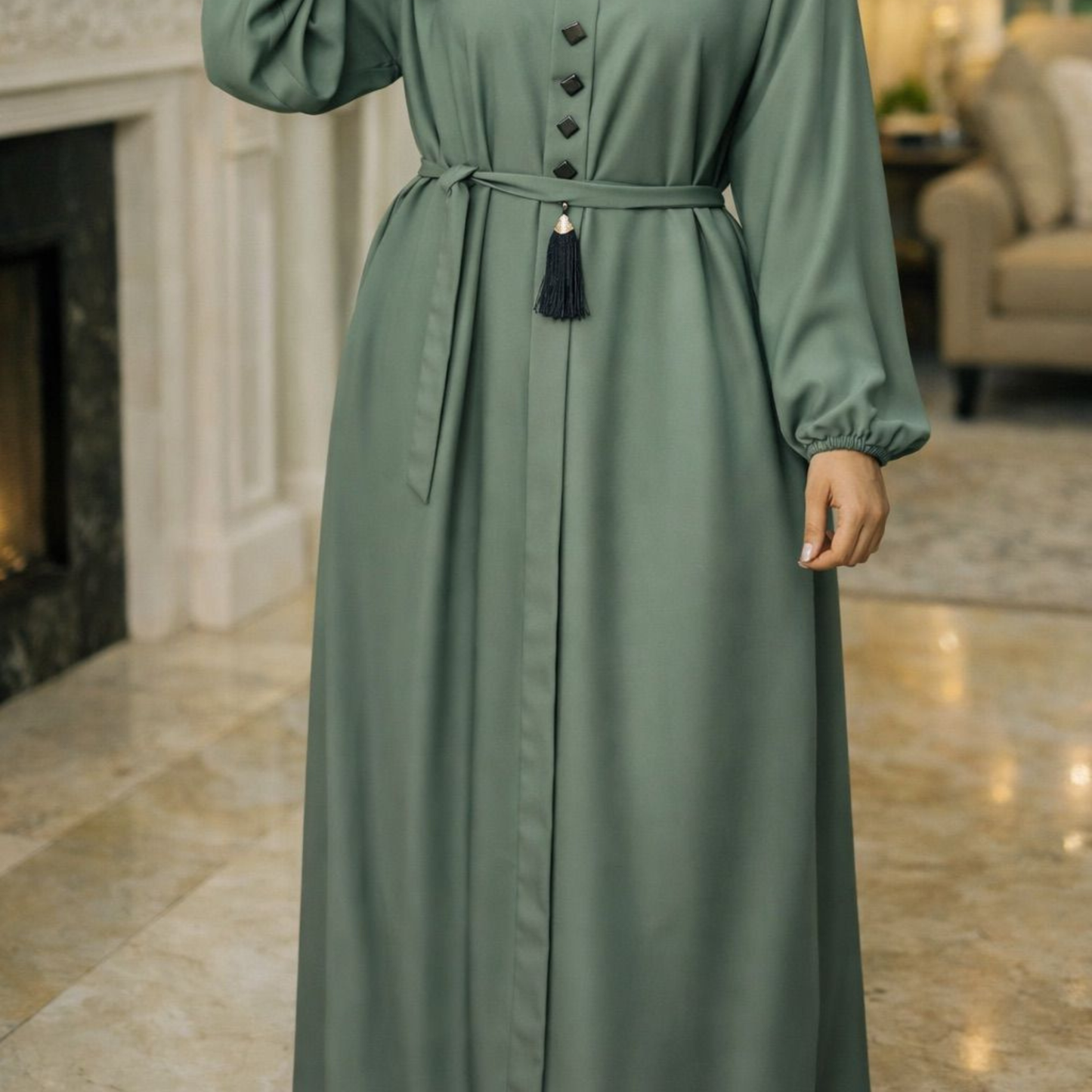 Belt Abaya - Mint Green