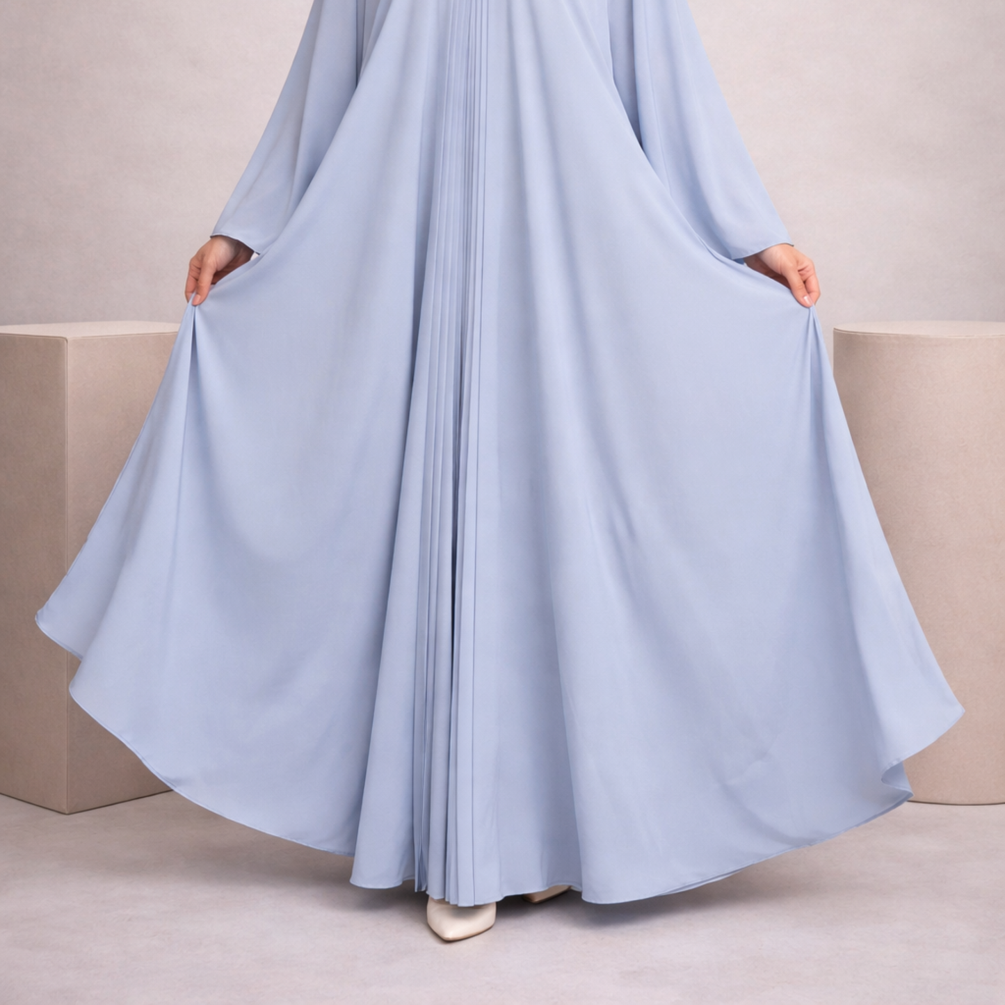 Dubai Style Abaya - Soft Periwinkel