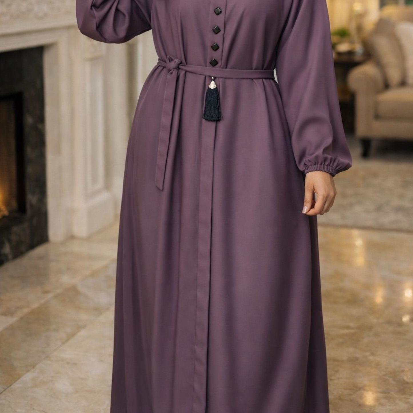 Belt Abaya - Grapes