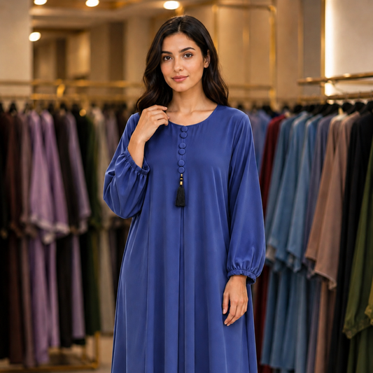 Maxi tasal Abaya - Slate Blue