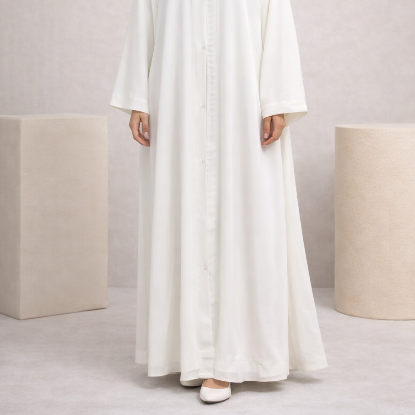 Plain Abaya - White
