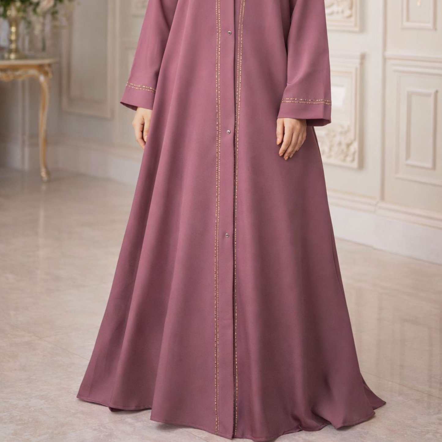 Fancy Abaya - Dusty Pink