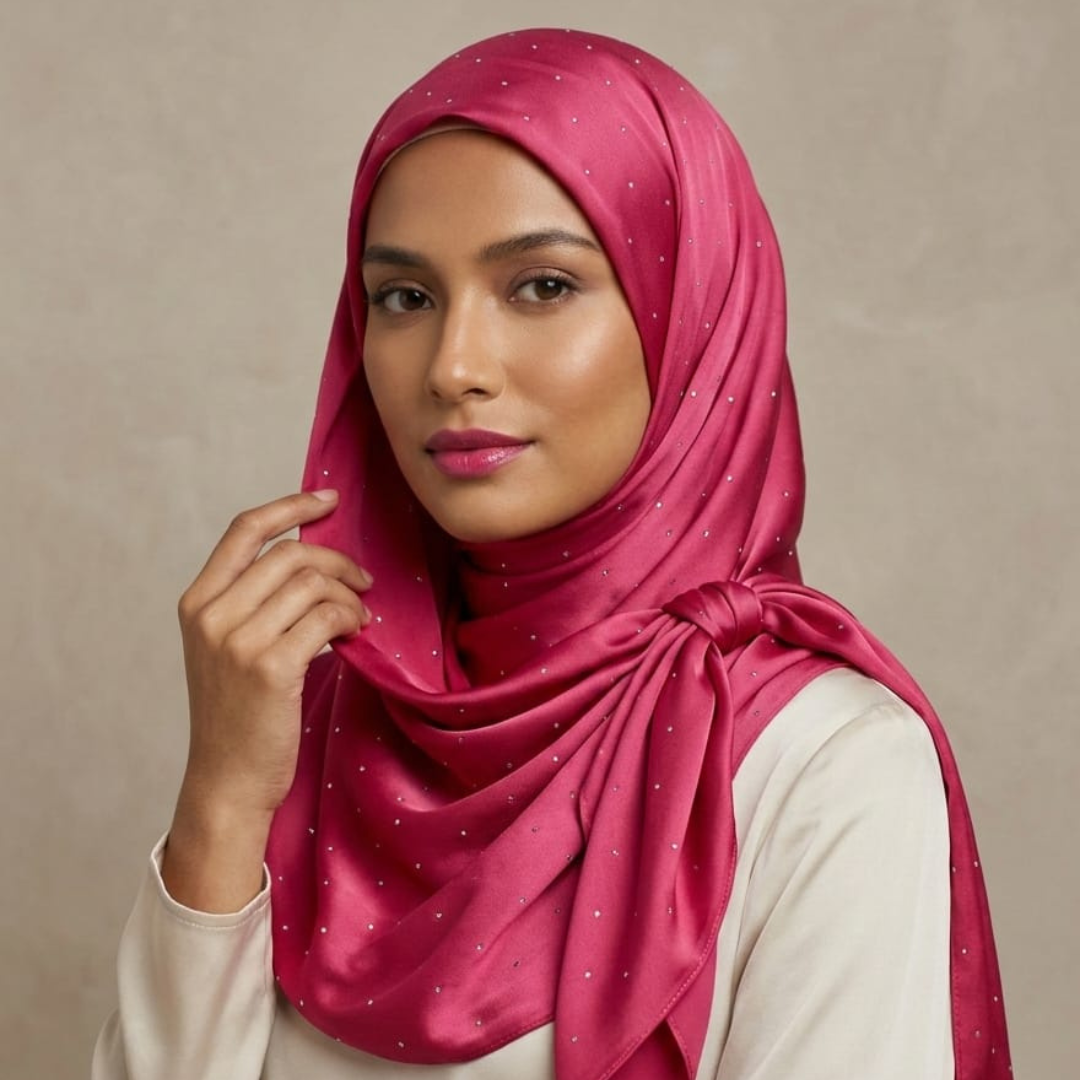 Silk Stone Hijab - Royal Plum