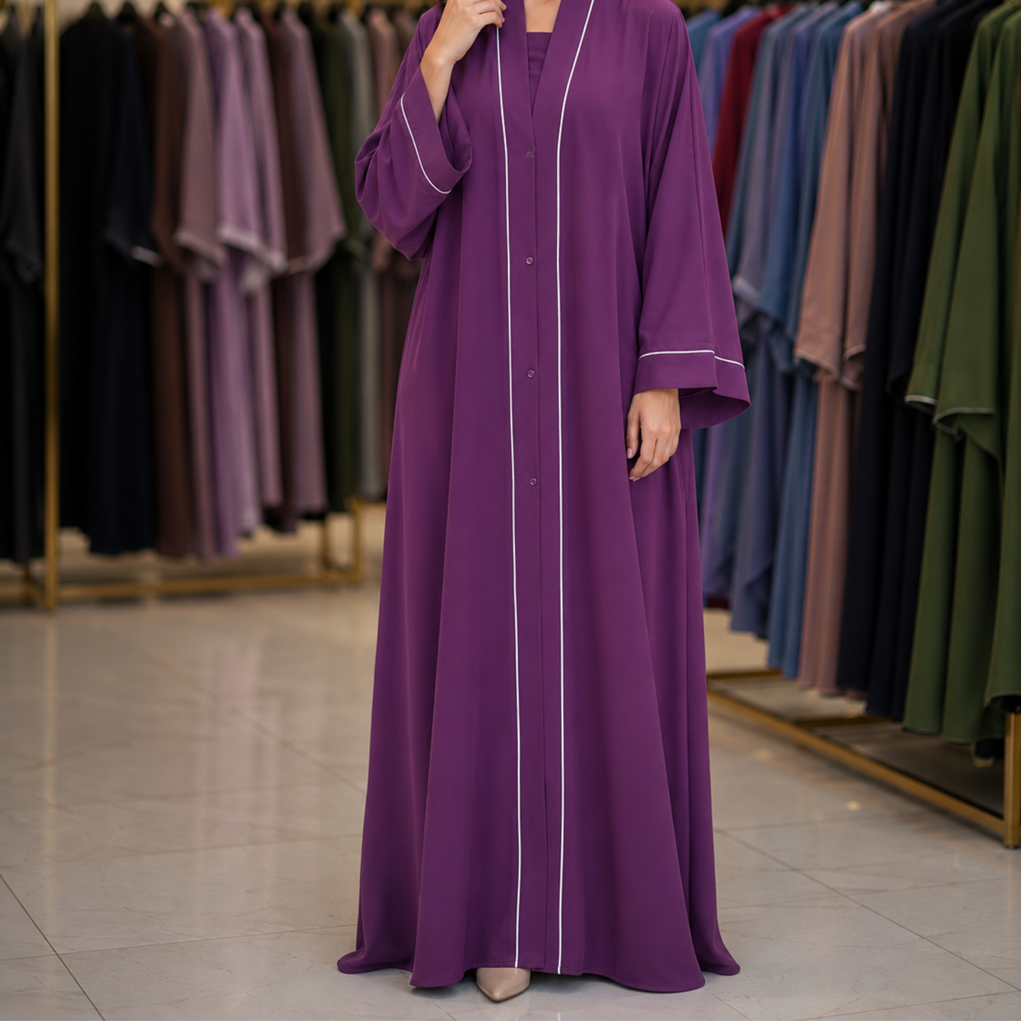 Pipin abaya - Dusky Plum