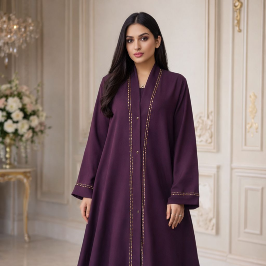 Fancy Abaya - Dark Plum