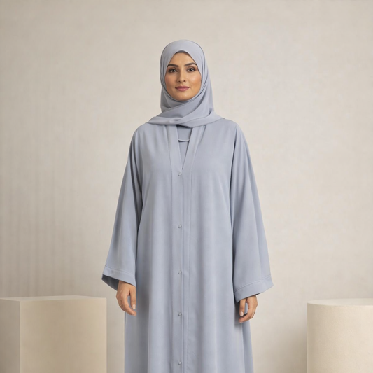 Plain Abaya - Swiss Blue