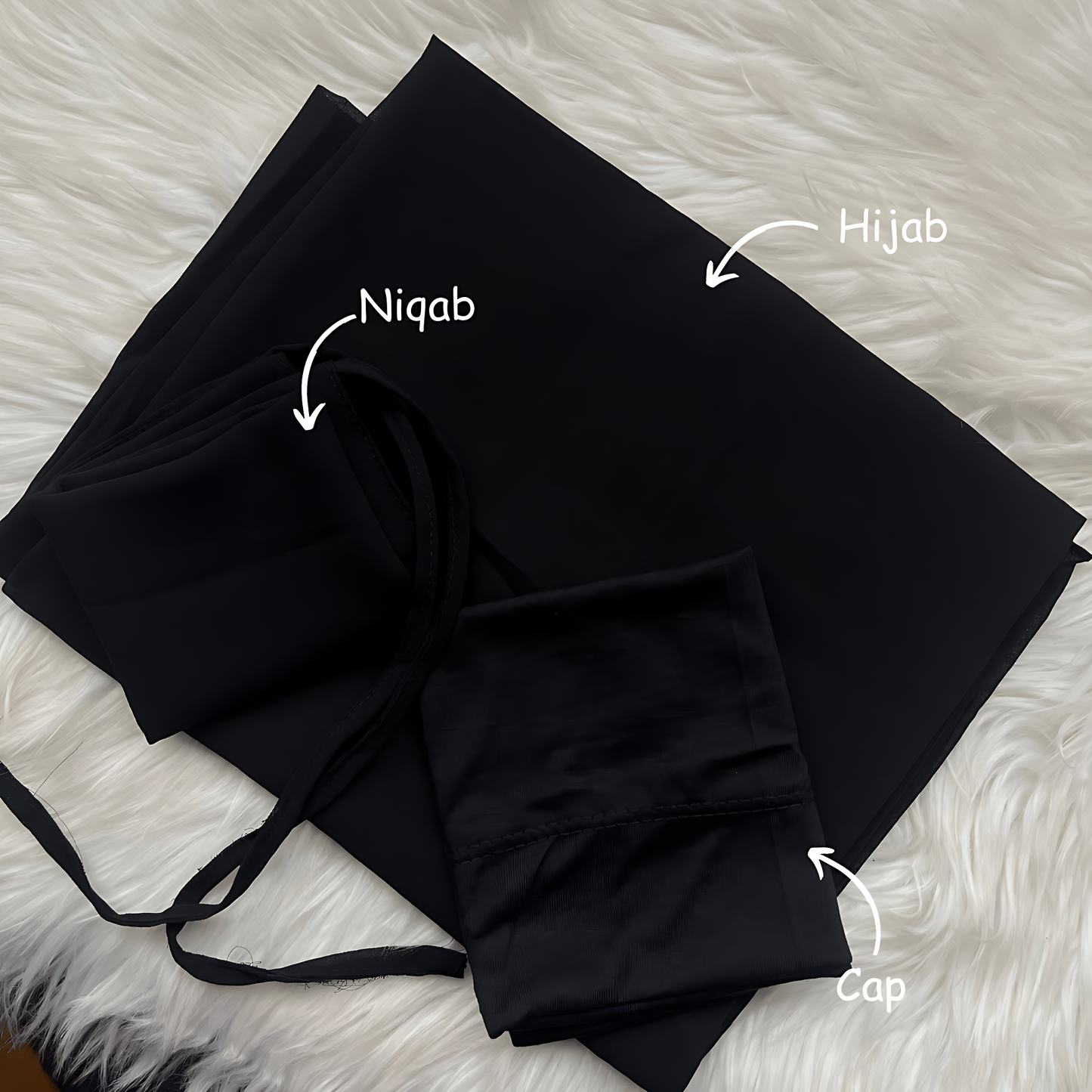 Hijab Niqab & Cap Set - Midnight Eclipse