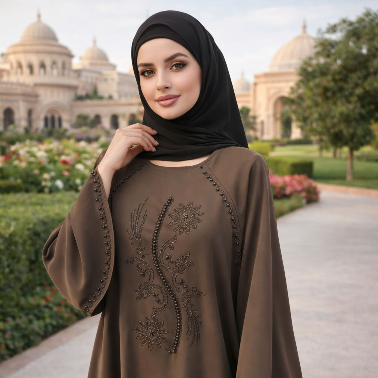 Chill design abaya - Camel