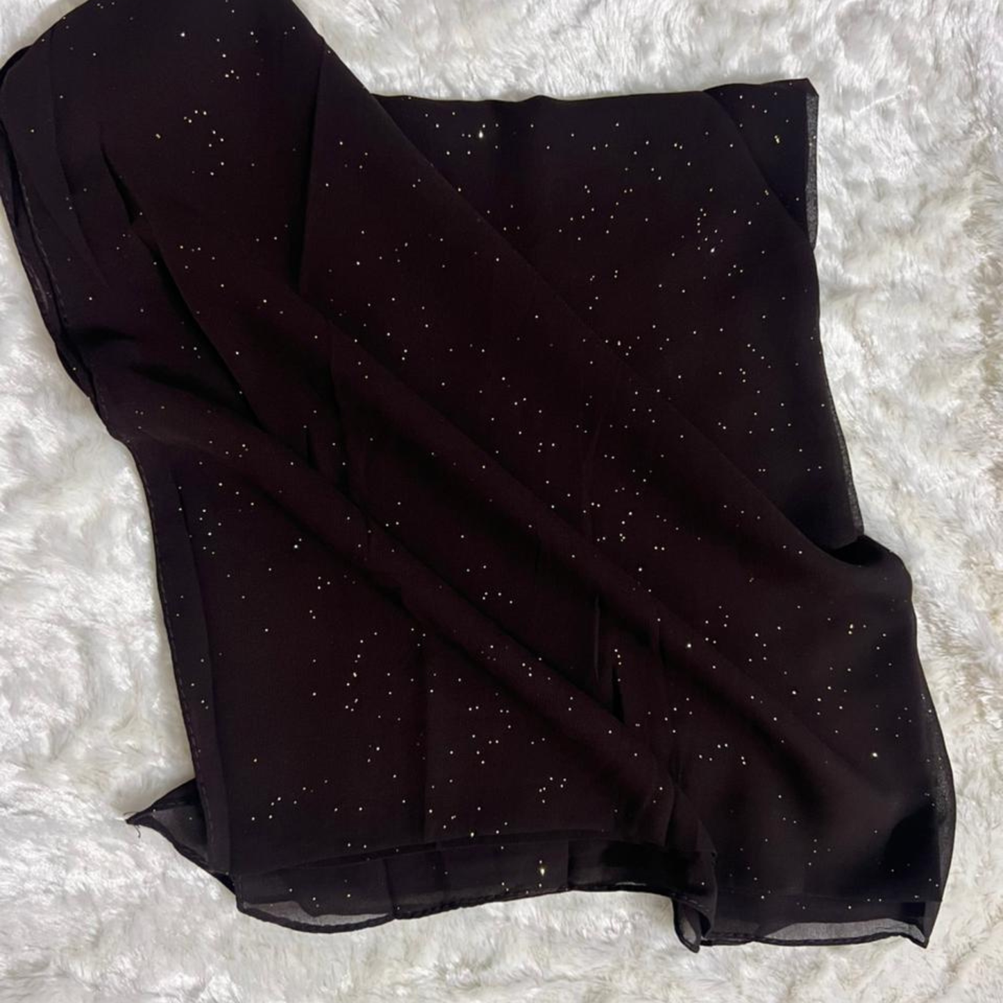 Glitter Chiffon Hijab – Dark Brown