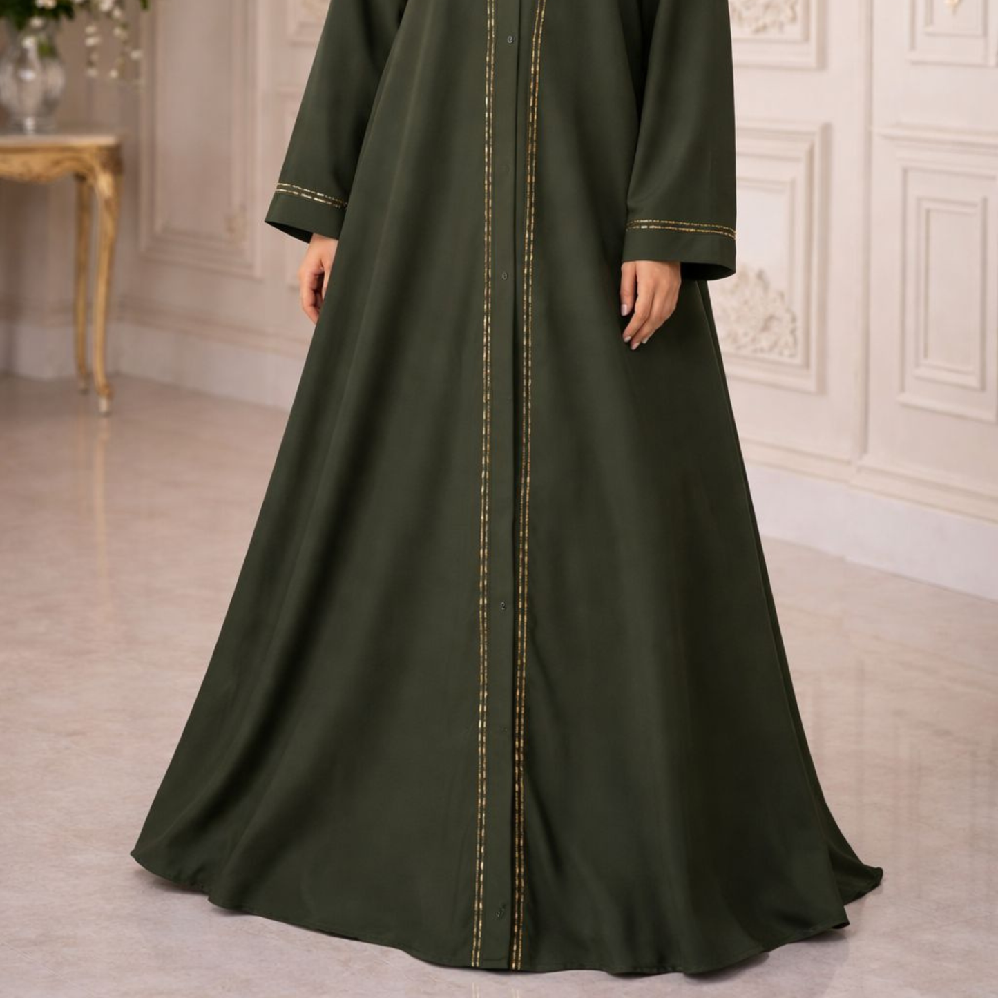 Fancy Abaya - Dark Olive