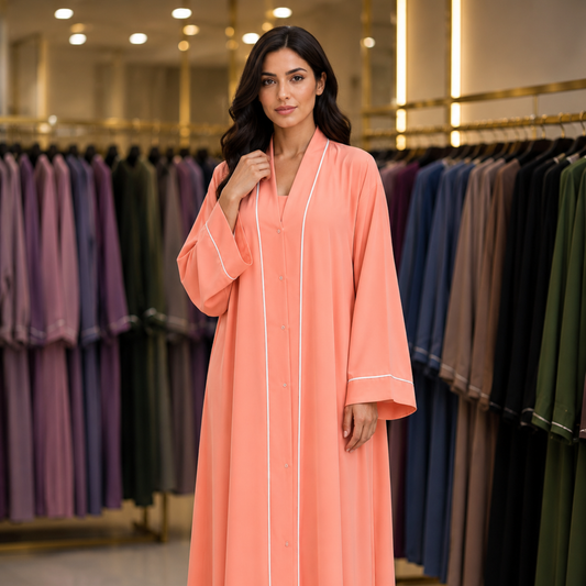 Pipin abaya - Coral Pink