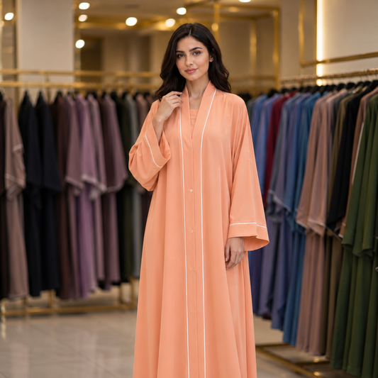 Pipin abaya - Light Coral Pink
