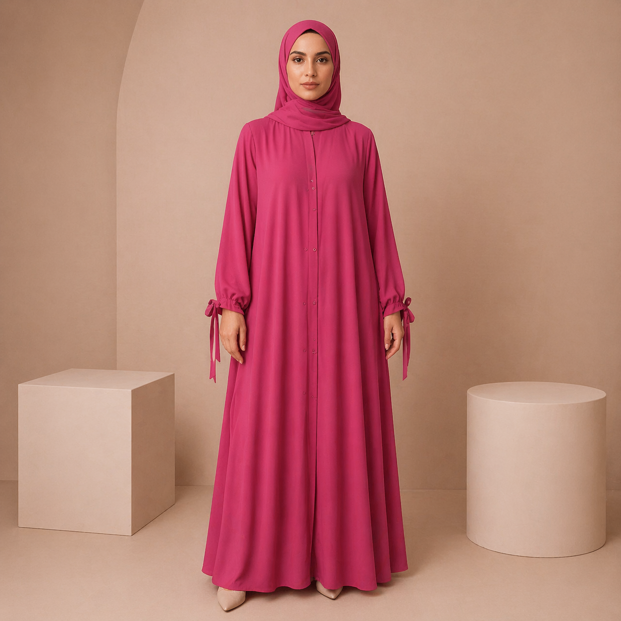 Tie Abaya - Light Plum