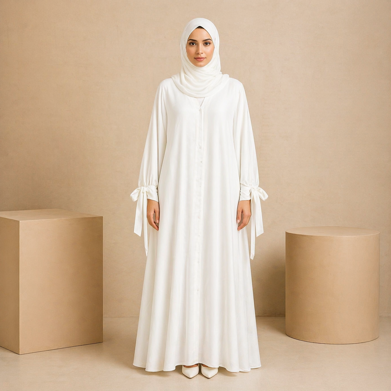 Tie Abaya - White