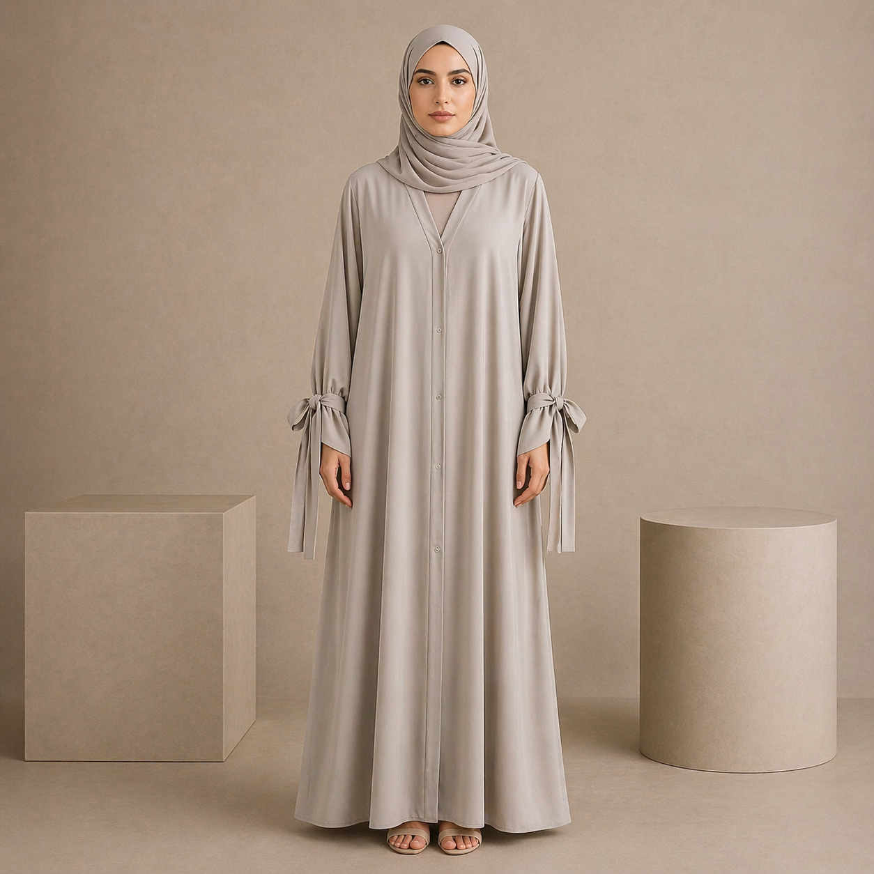 Tie Abaya - Beige