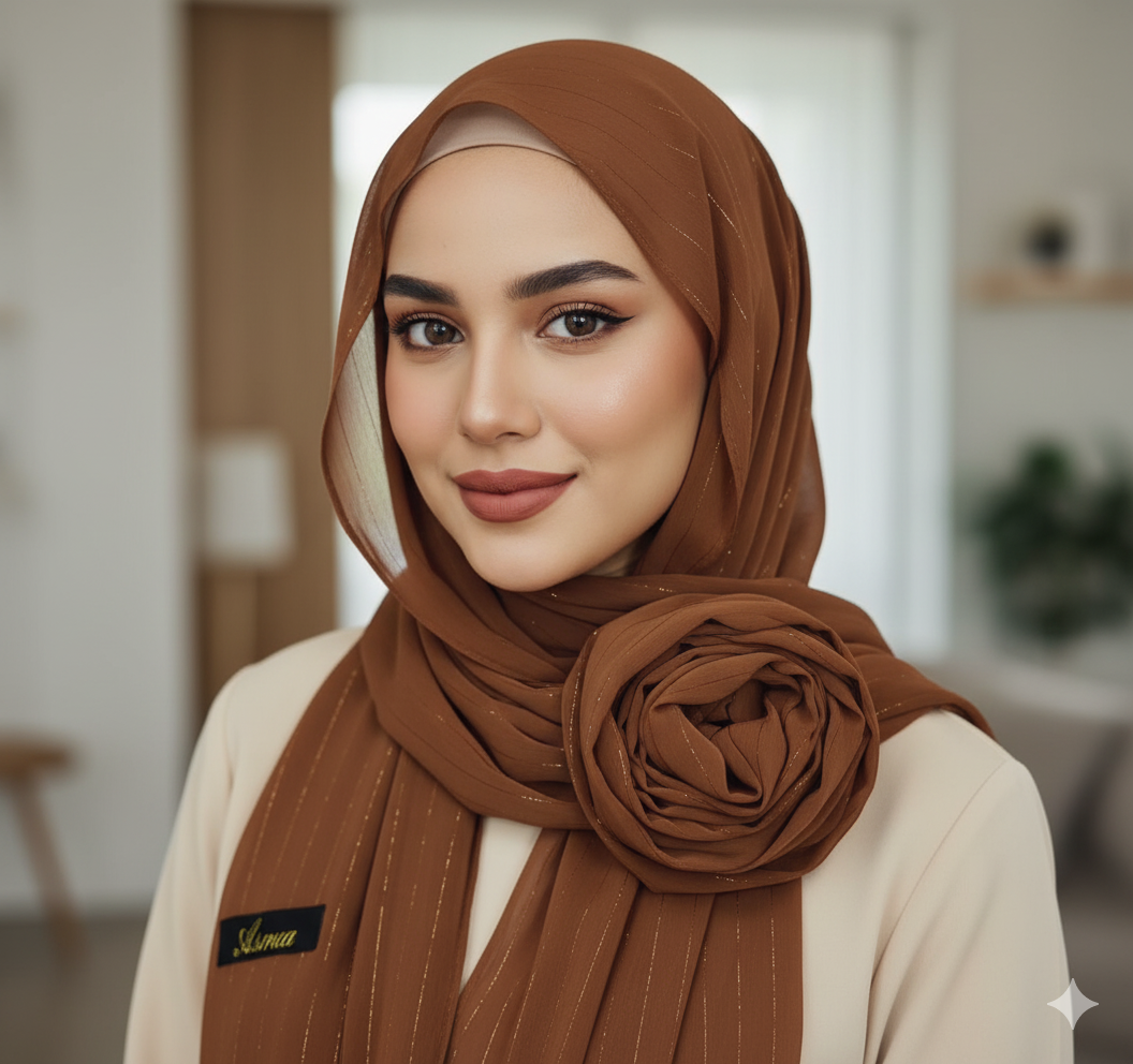 Chiffon Hijab - Dark Brown