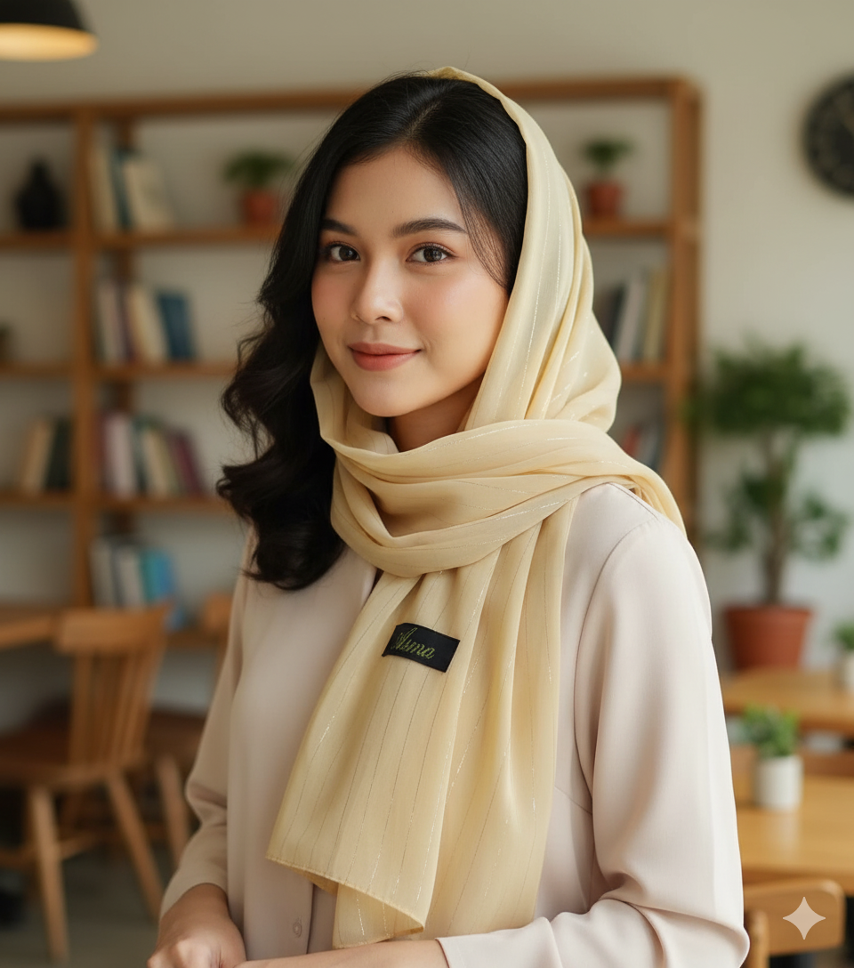 Chiffon Hijab - Pale Gold