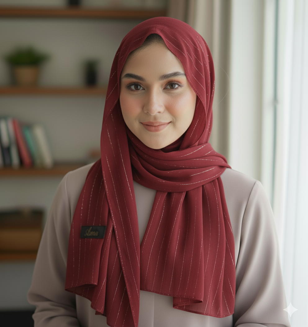 Chiffon Hijab - Cranberry