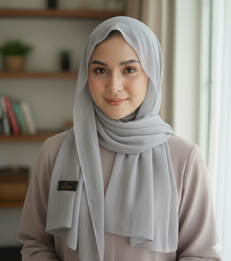 Chiffon Hijab - Light Grey