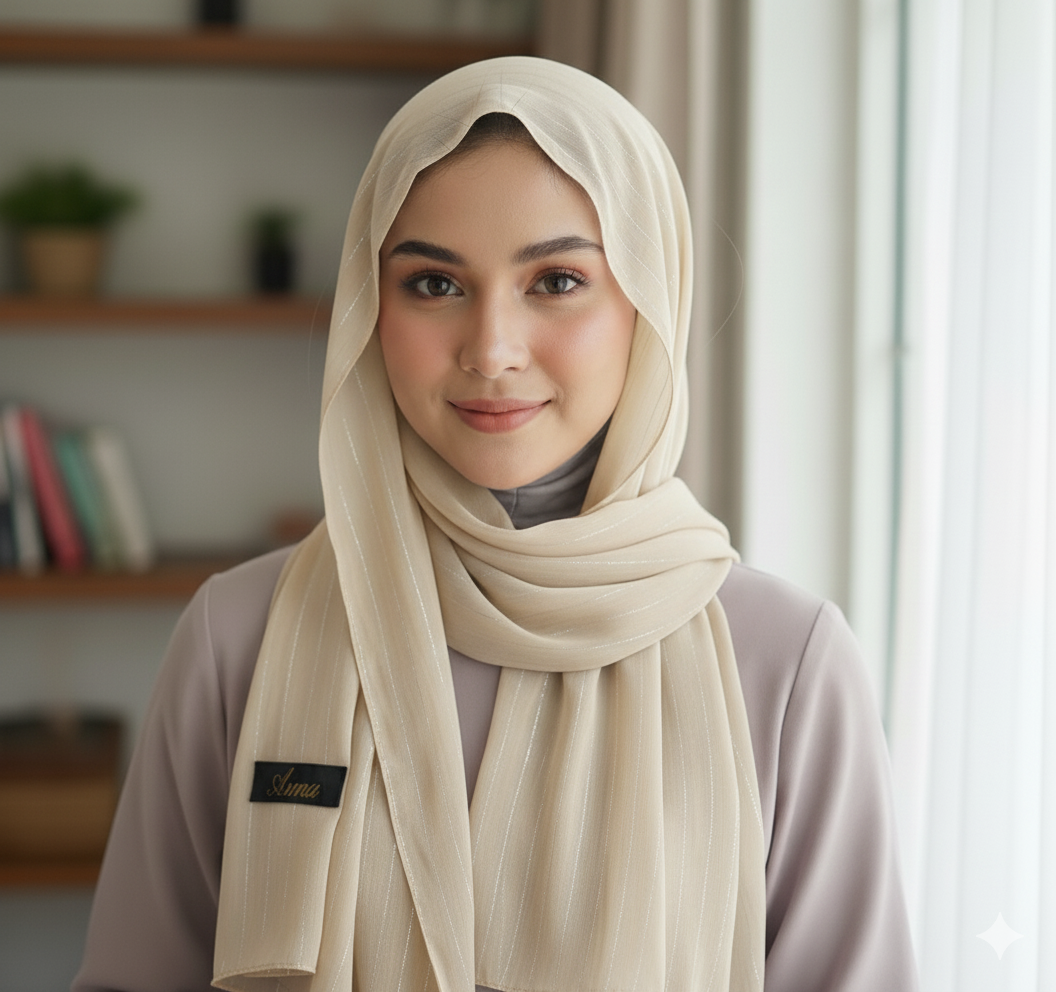 Chiffon Hijab - Cream