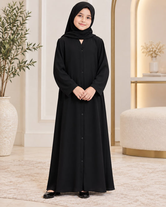 Kids Black Abaya