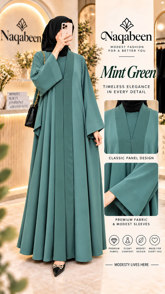 Pata Style Abaya Mint Green