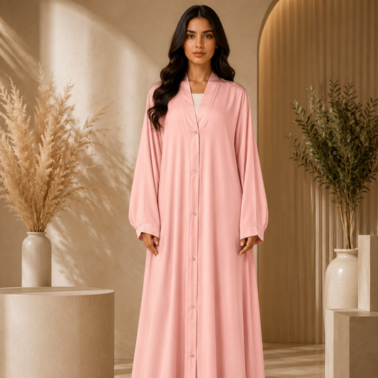 Plain Abaya - Pink