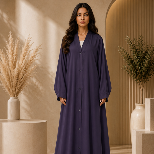 Plain Abaya - Plum