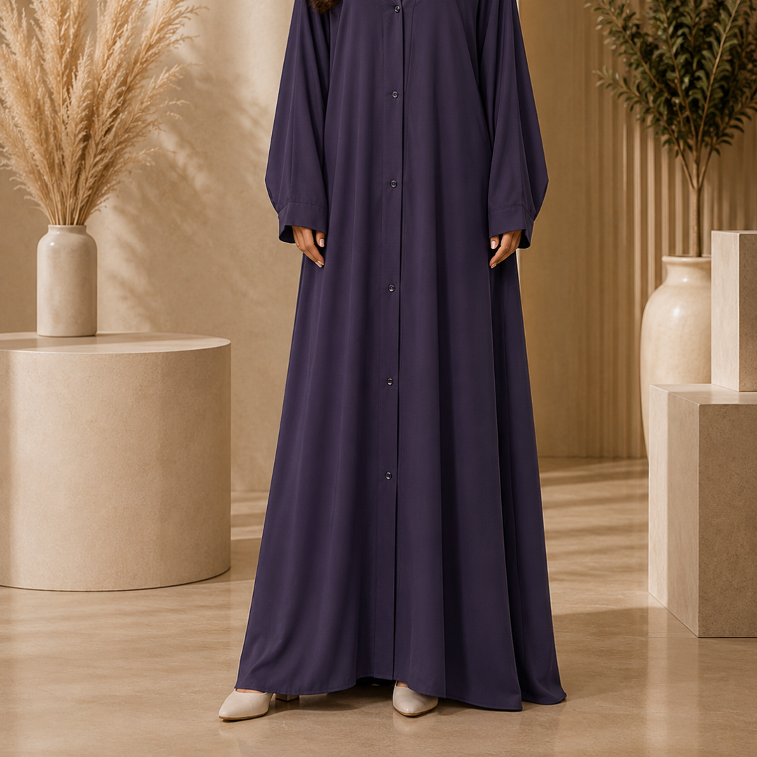 Plain Abaya - Plum
