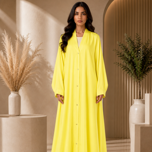 Plain Abaya - Dark Creamy
