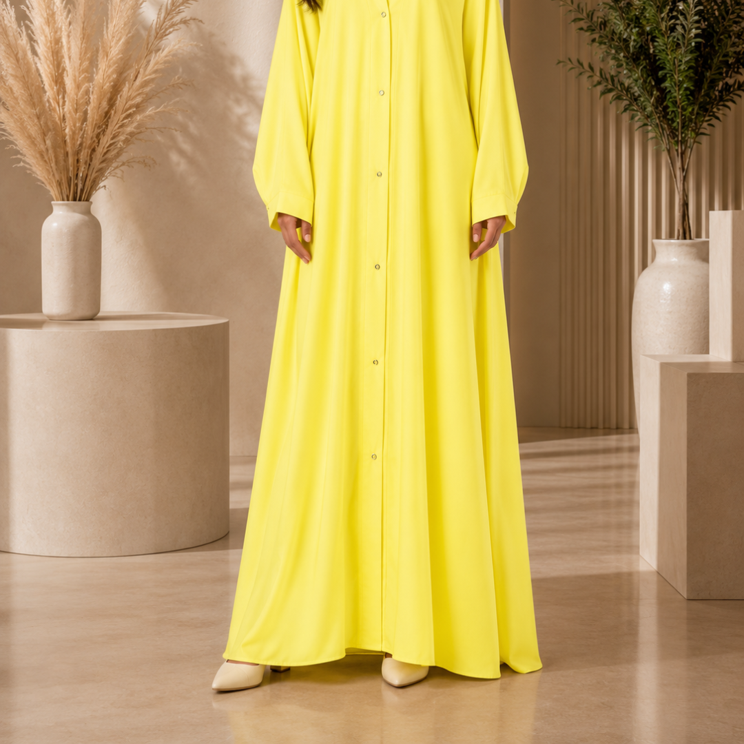 Plain Abaya - Dark Creamy