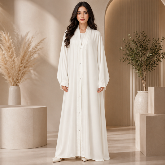 Plain Abaya - Off white