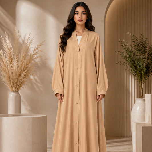Plain Abaya - Beige