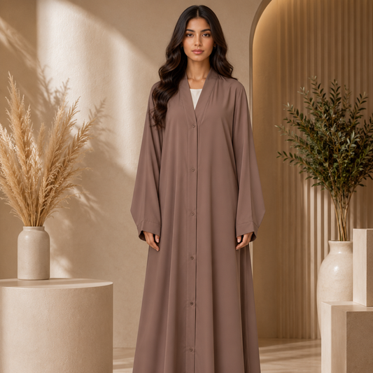 Plain Abaya - Dusty Pink