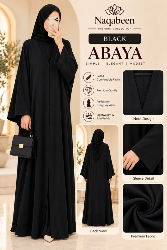 Plain Abaya - Black