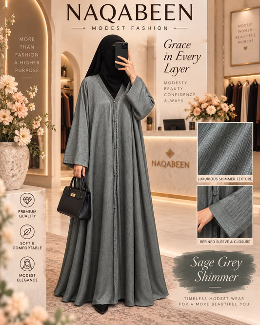 Shimmer Sage Green Abaya