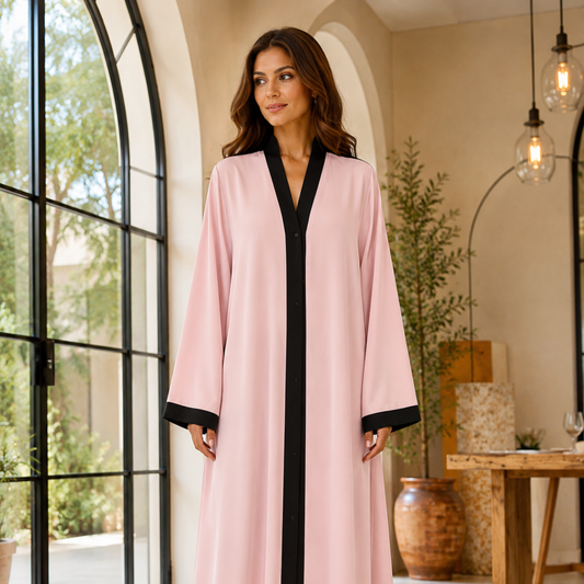 Plain Abaya - Pink
