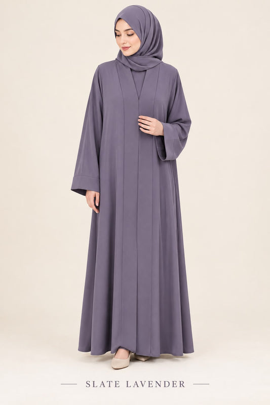 Turkish Style Abaya - Slate Lavender