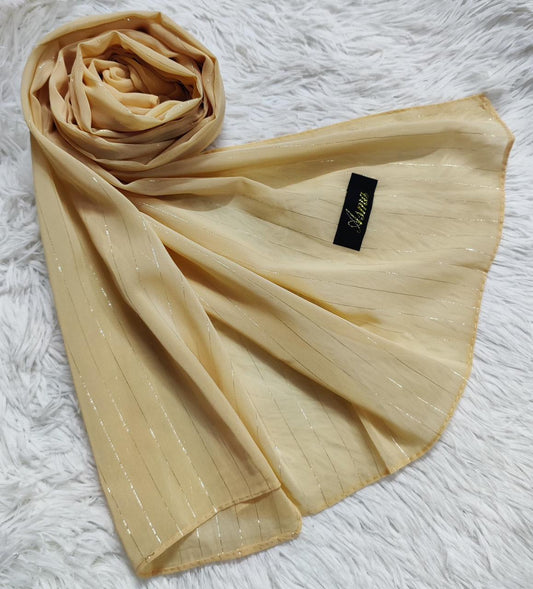Chiffon Hijab - Pale Gold