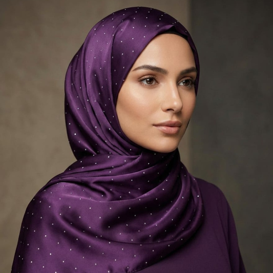 Silk Stone Hijab - Dark Purple