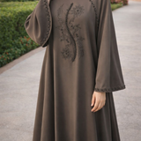 Chill design abaya - Coffee Brown