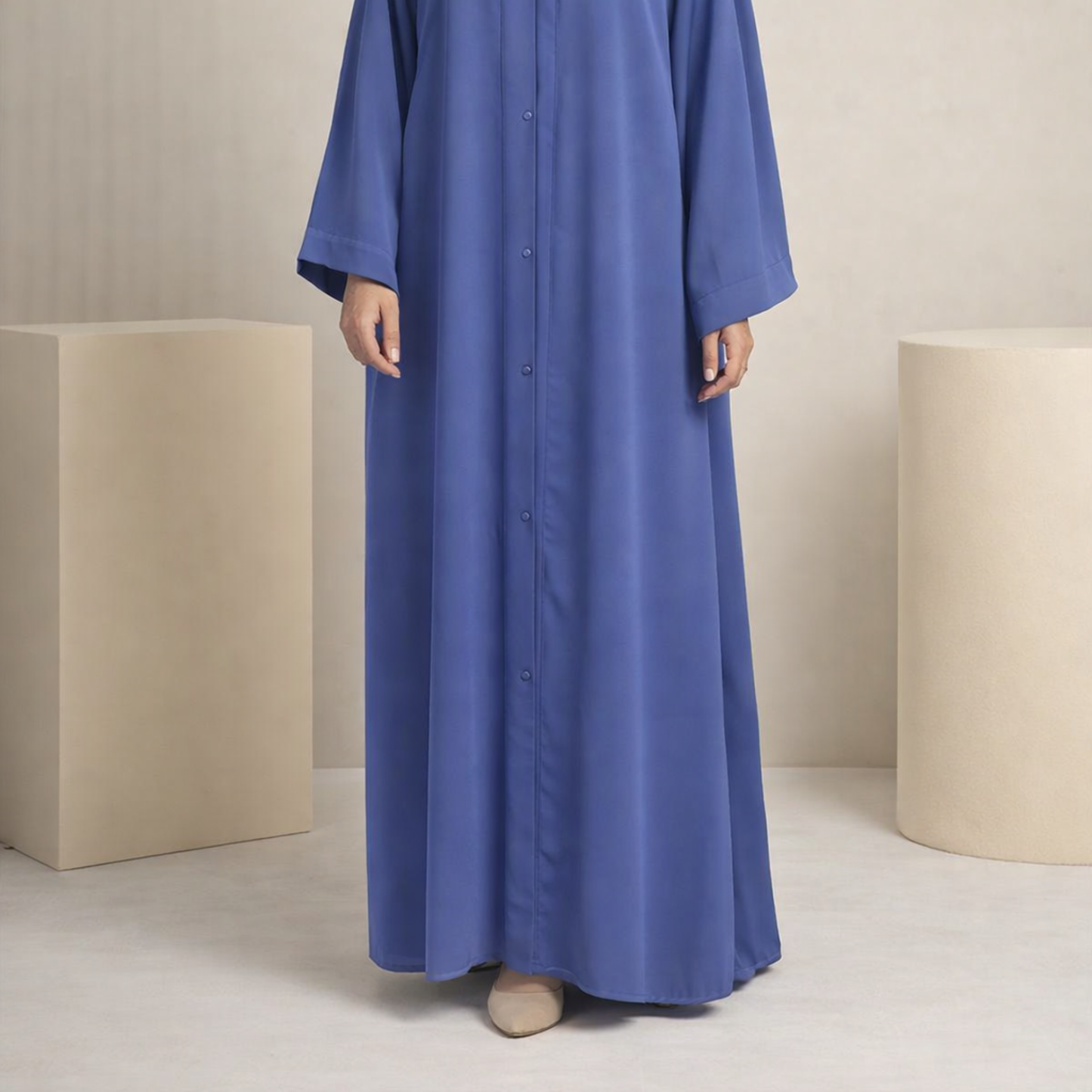 Plain Abaya - Steel Blue