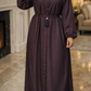 Belt Abaya - Deep Plum