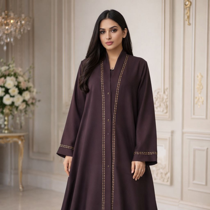 Fancy Abaya - Coffee Brown