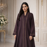 Fancy Abaya - Coffee Brown