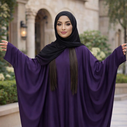 Butterfly Abaya - Dark Purple