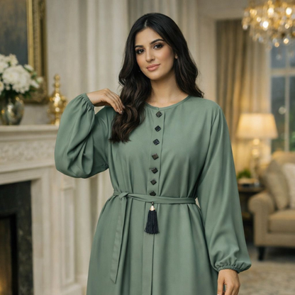 Belt Abaya - Mint Green