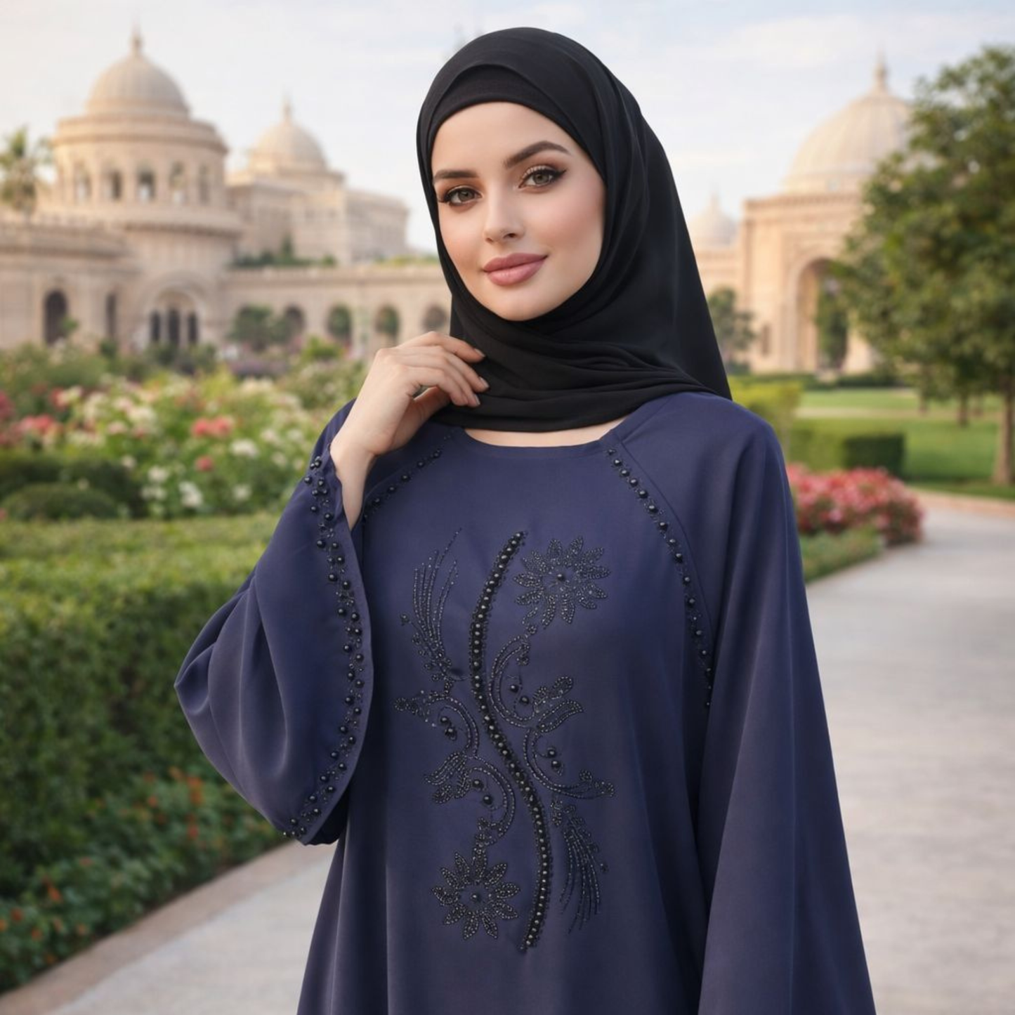 Chill design abaya - Dark Blue