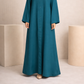 Plain Abaya - Peacock Green